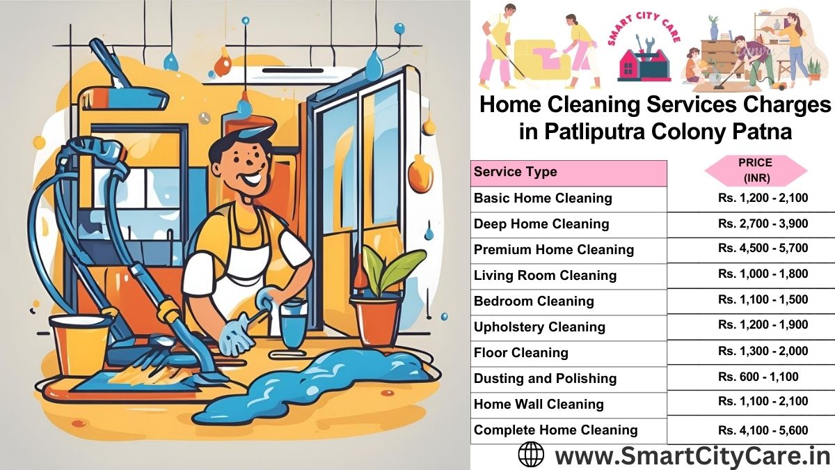 Home Cleaning Charges list in Patliputra Colony, Patna