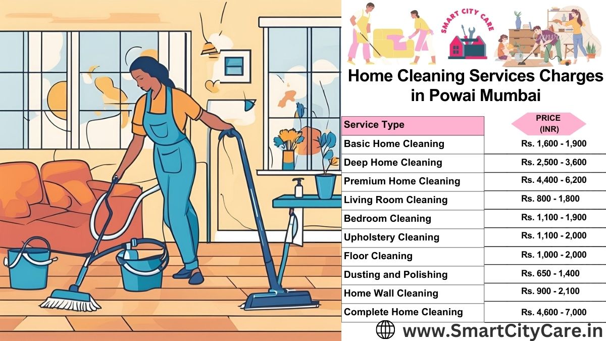 Home Cleaning Charges list in Powai, Mumbai