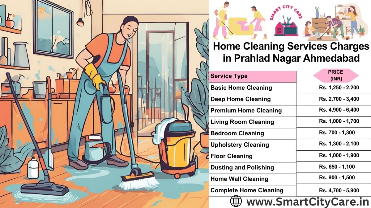 Home Cleaning Charges list in Prahlad Nagar, Ahmedabad