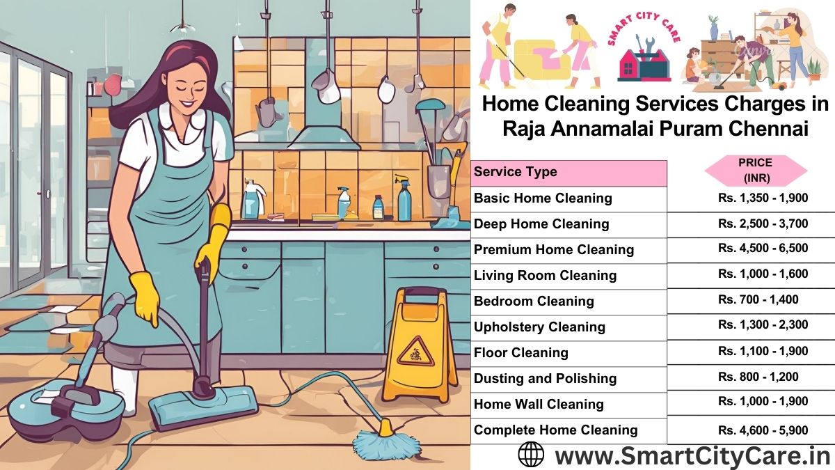 Home Cleaning Charges list in Raja Annamalai Puram, Chennai