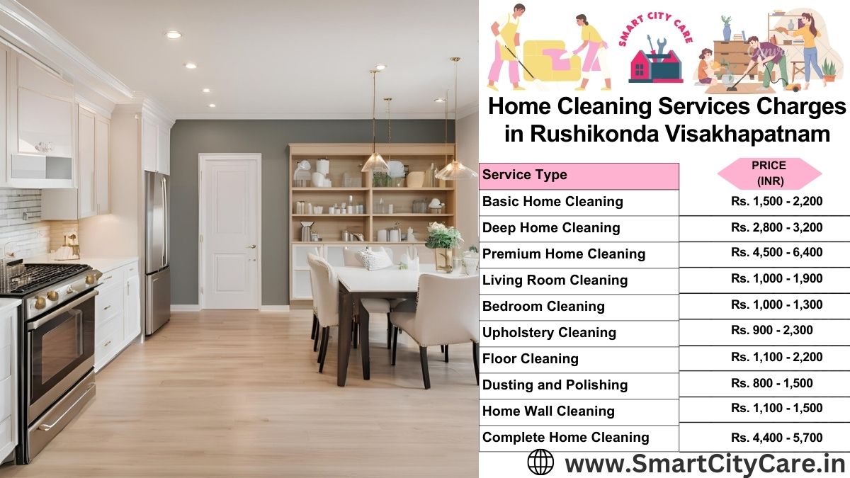 Home Cleaning Charges list in Rushikonda, Visakhapatnam