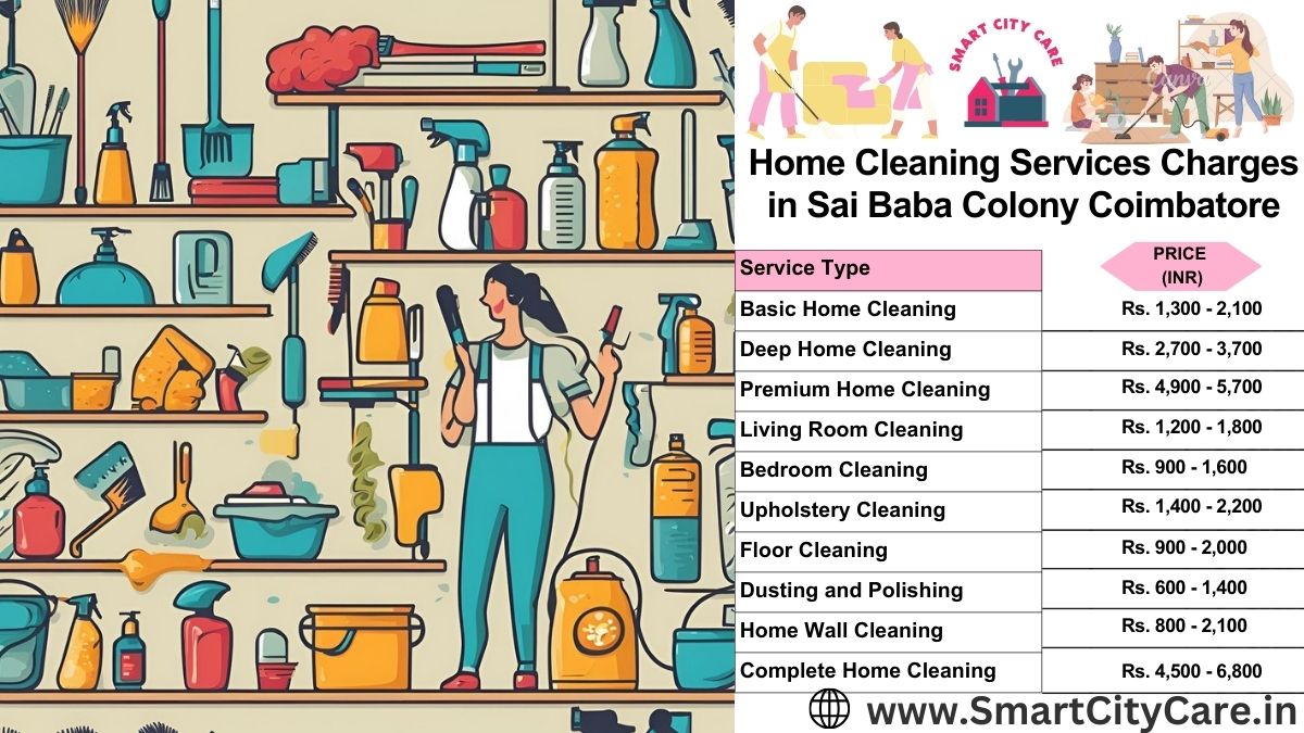 Home Cleaning Charges list in Sai Baba Colony, Coimbatore