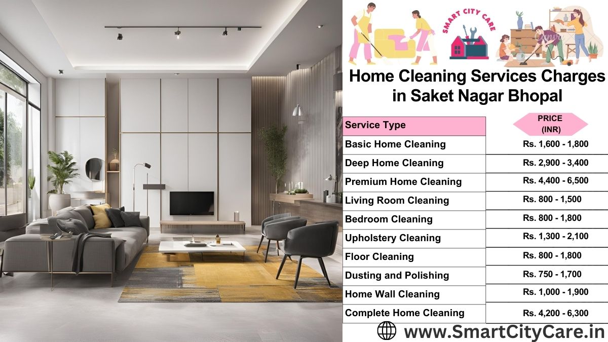 Home Cleaning Charges list in Saket Nagar, Bhopal