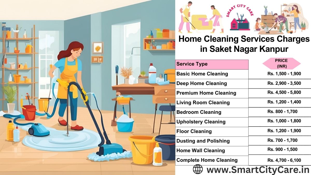 Home Cleaning Charges list in Saket Nagar, Kanpur