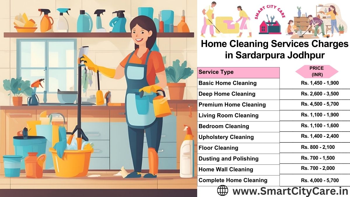 Home Cleaning Charges list in Sardarpura, Jodhpur