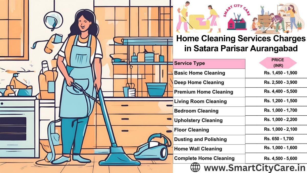 Home Cleaning Charges list in Satara Parisar, Aurangabad