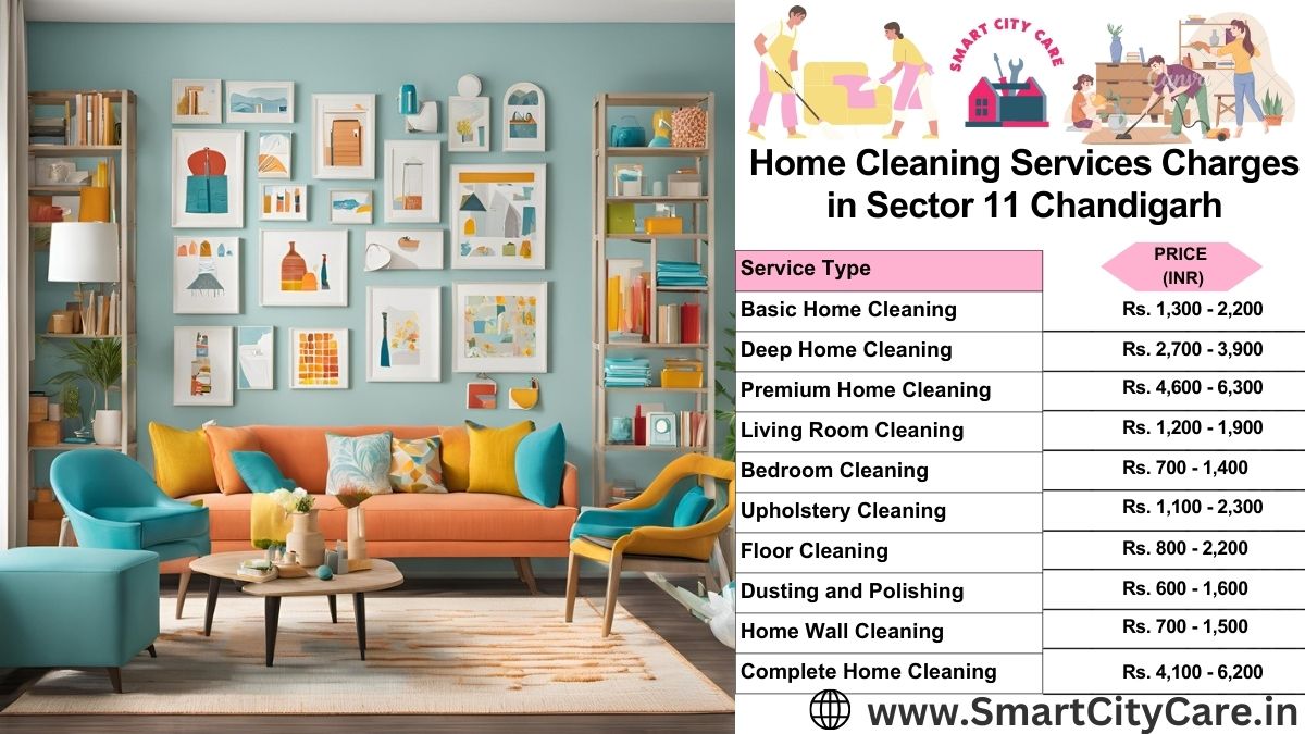 Home Cleaning Charges list in Sector 11, Chandigarh