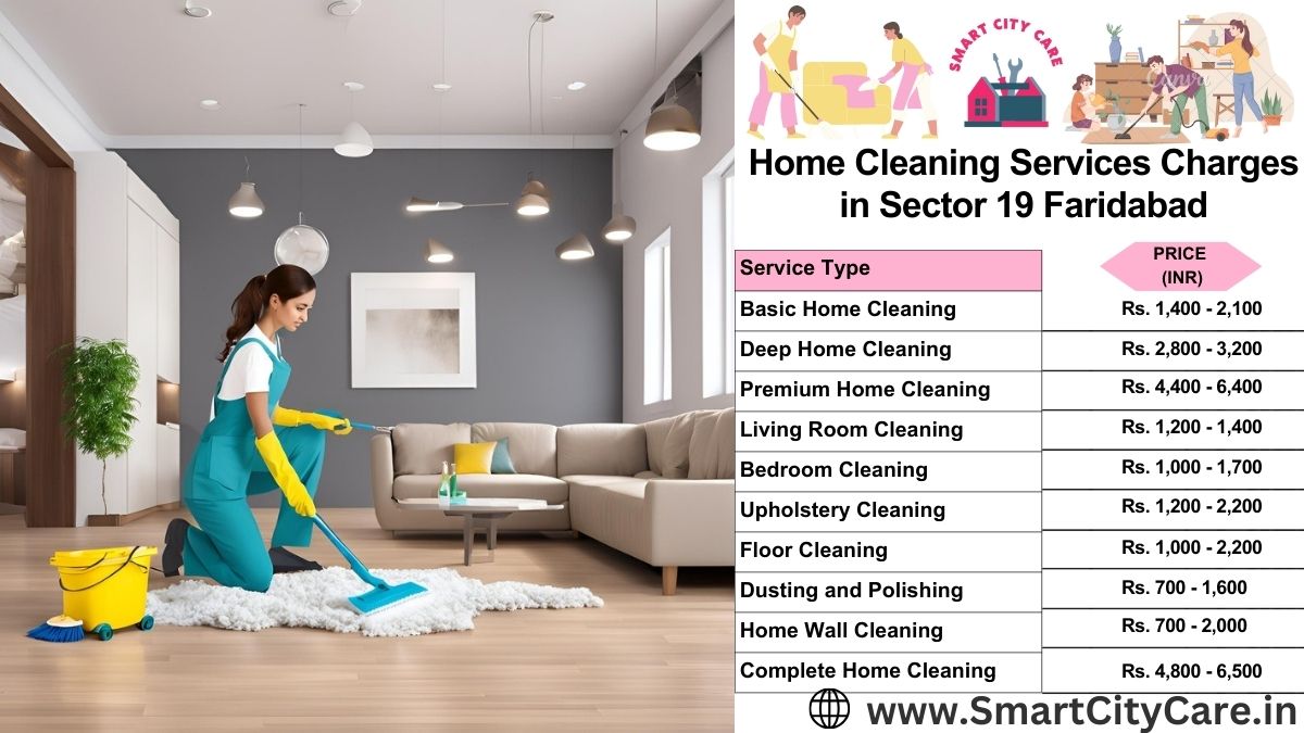 Home Cleaning Charges list in Sector 19, Faridabad