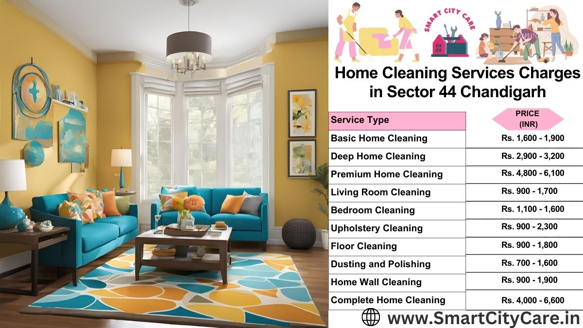 Home Cleaning Charges list in Sector 44, Chandigarh