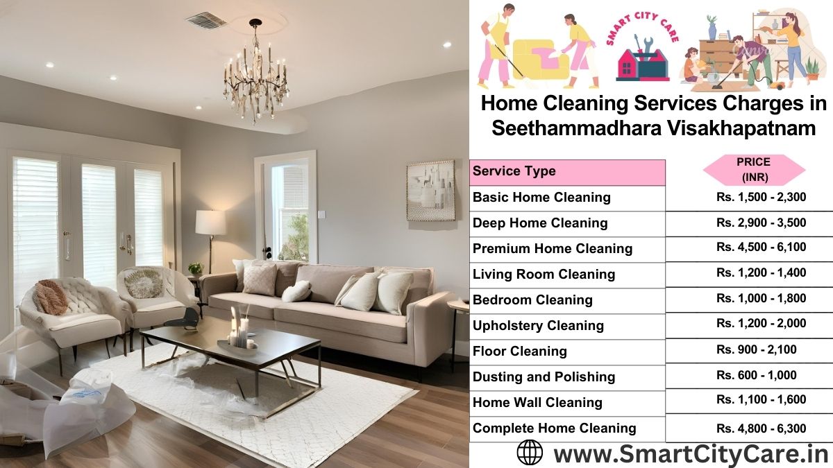 Home Cleaning Charges list in Seethammadhara, Visakhapatnam