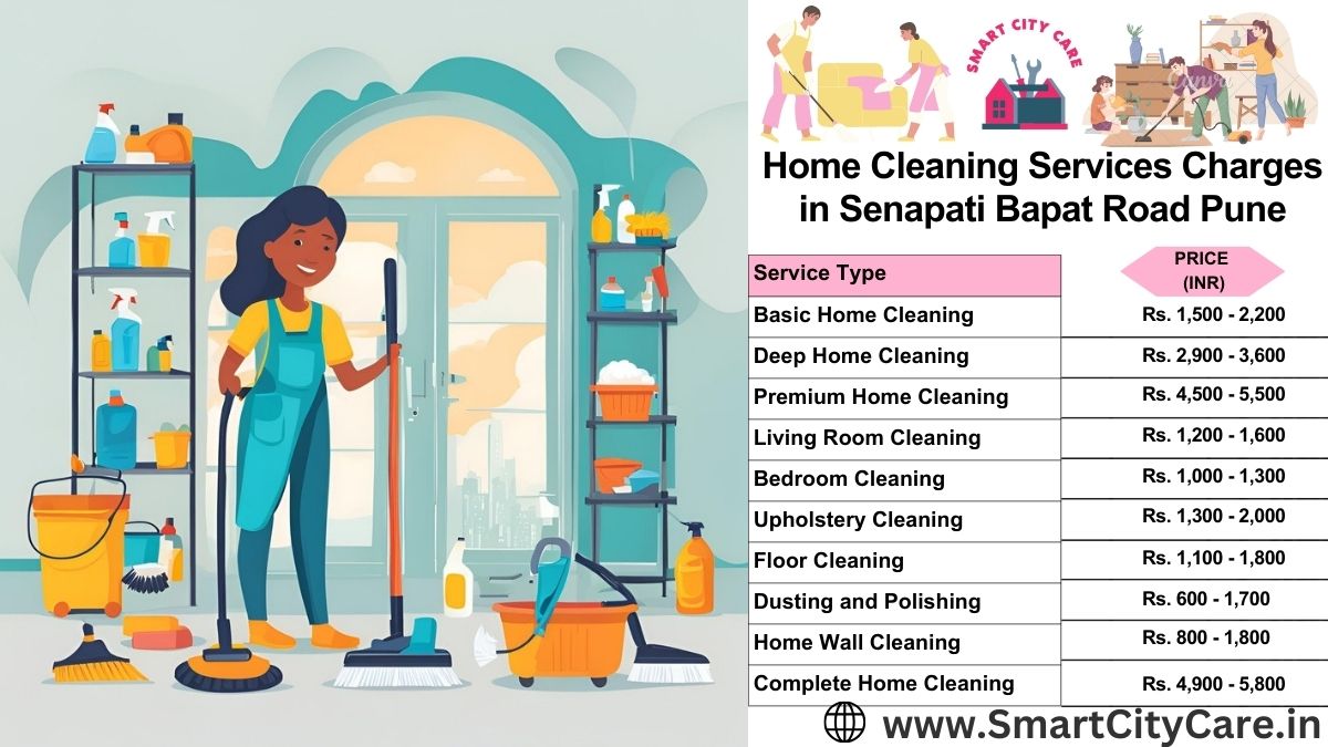 Home Cleaning Charges list in Senapati Bapat Road, Pune