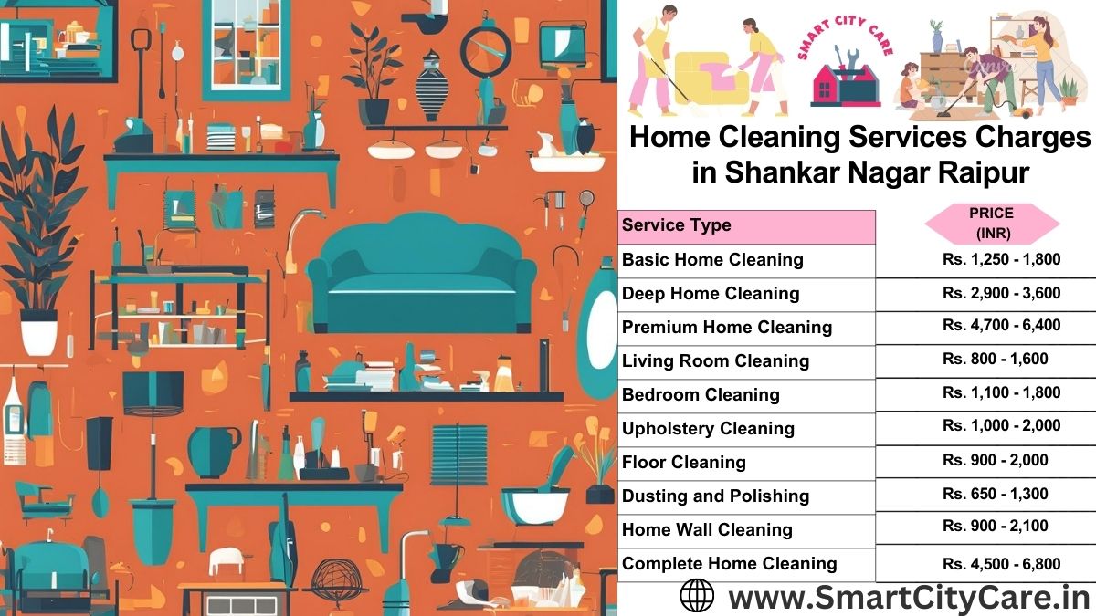 Home Cleaning Charges list in Shankar Nagar, Raipur