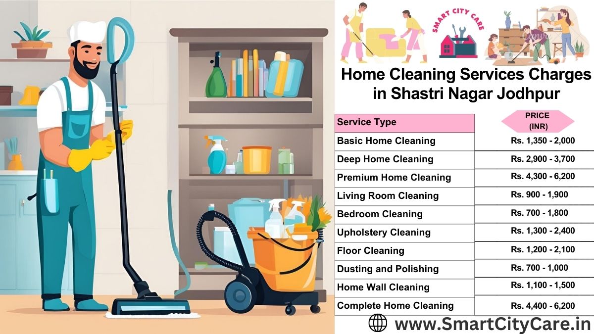 Home Cleaning Charges list in Shastri Nagar, Jodhpur