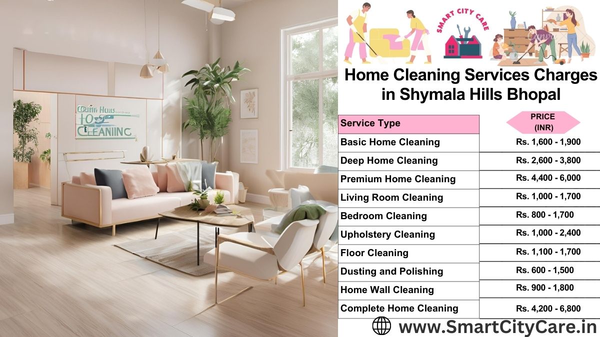 Home Cleaning Charges list in Shymala Hills, Bhopal