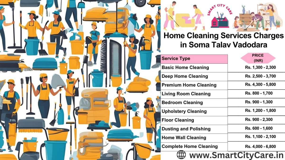 Home Cleaning Charges list in Soma Talav, Vadodara