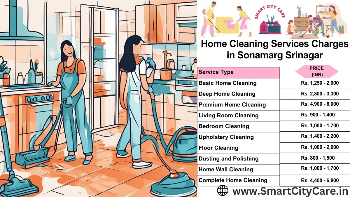 Home Cleaning Charges list in Sonamarg, Srinagar