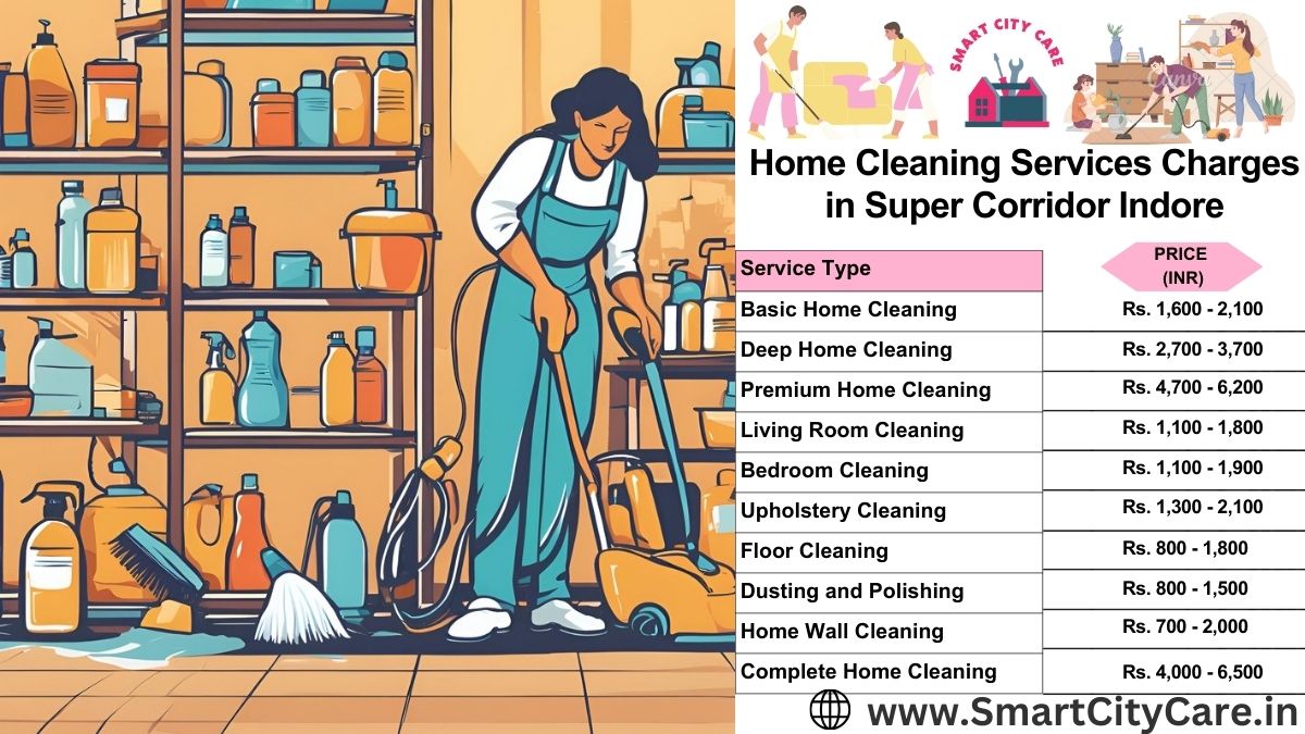 Home Cleaning Charges list in Super Corridor, Indore