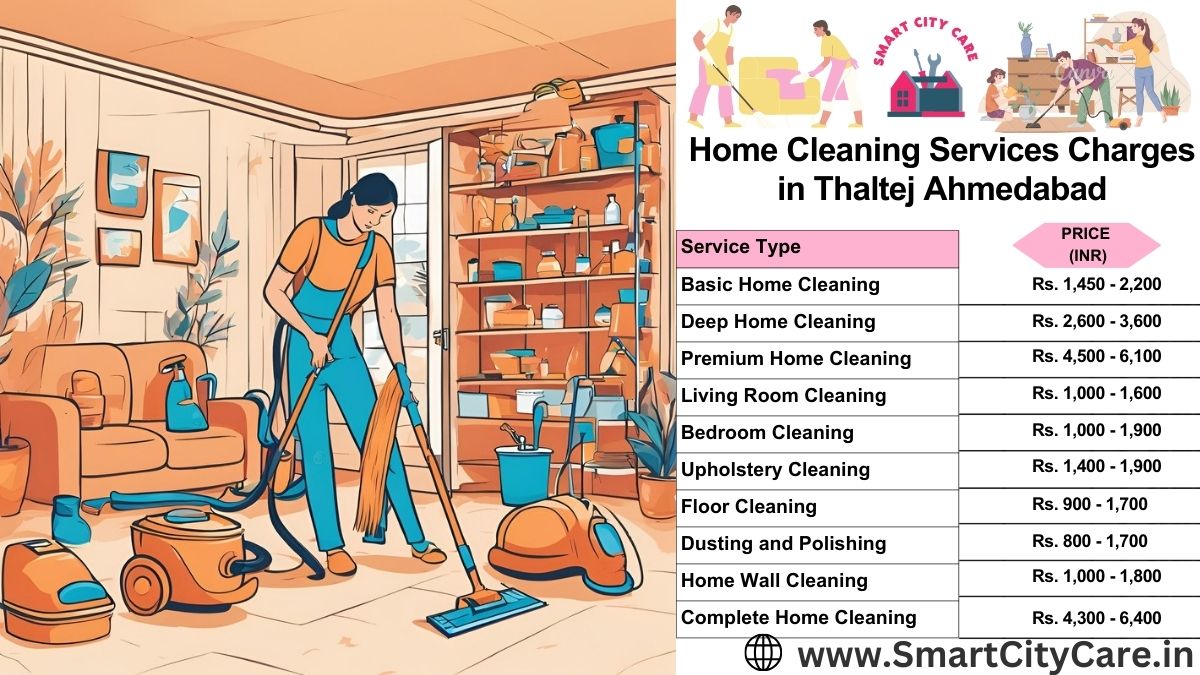 Home Cleaning Charges list in Thaltej, Ahmedabad