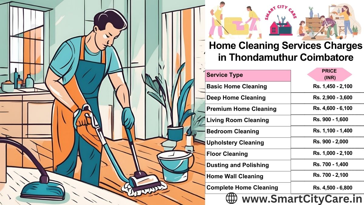 Home Cleaning Charges list in Thondamuthur, Coimbatore