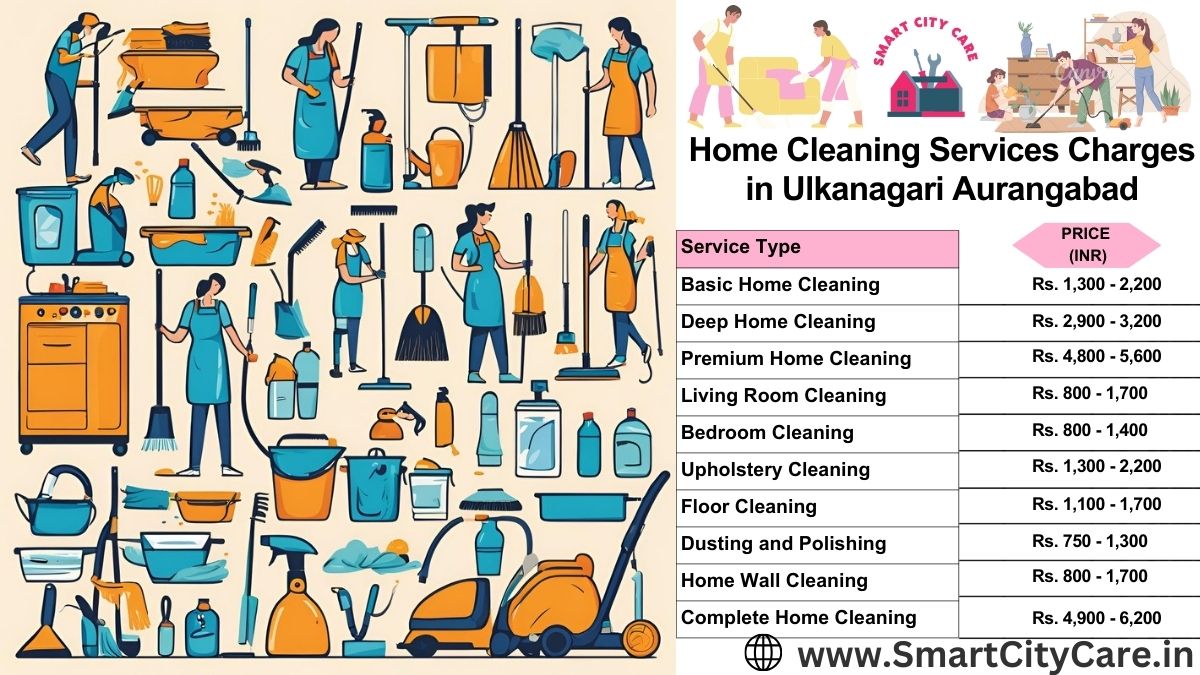 Home Cleaning Charges list in Ulkanagari, Aurangabad