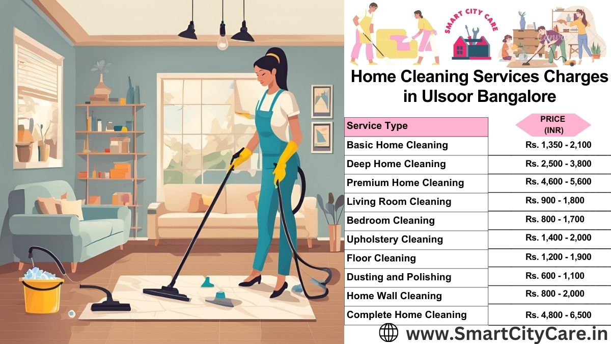 Home Cleaning Charges list in Ulsoor, Bangalore