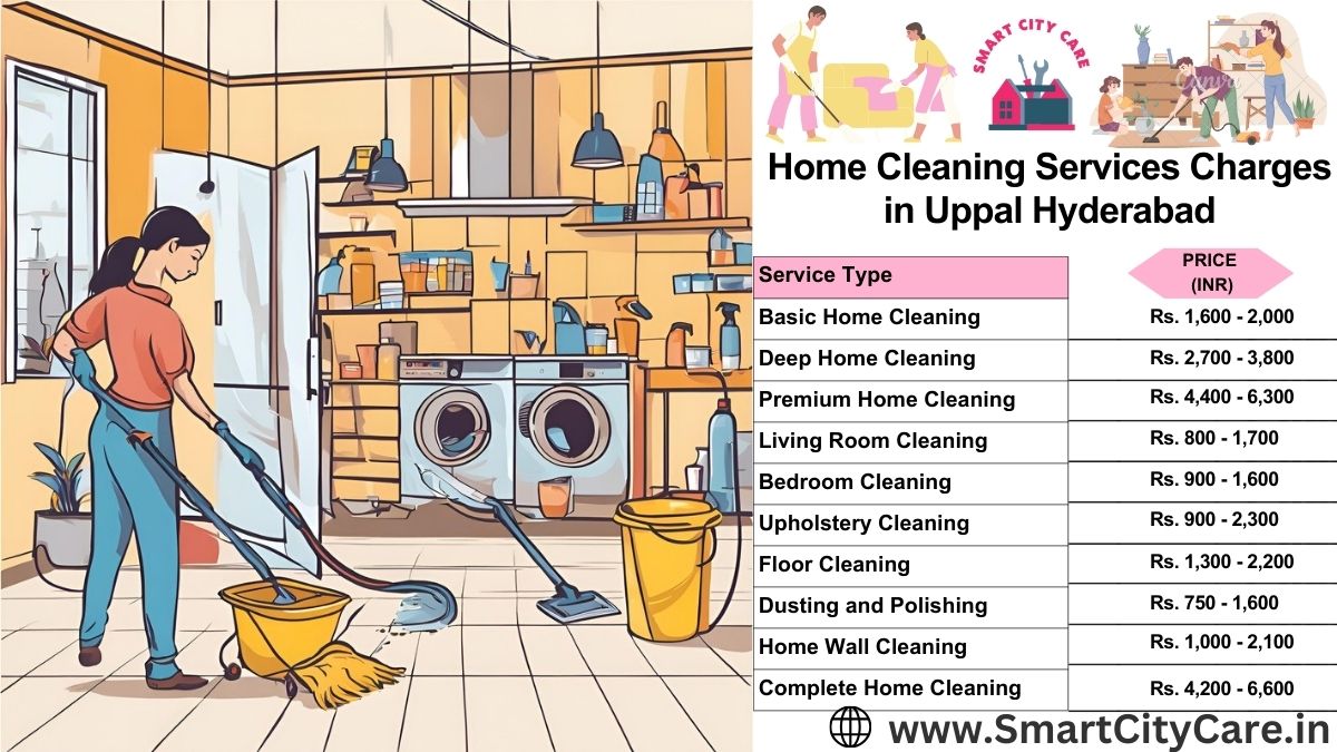 Home Cleaning Charges list in Uppal, Hyderabad