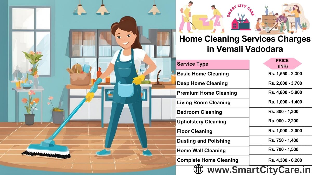 Home Cleaning Charges list in Vemali, Vadodara