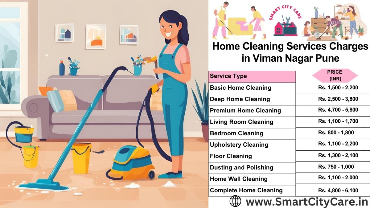 Home Cleaning Charges list in Viman Nagar, Pune