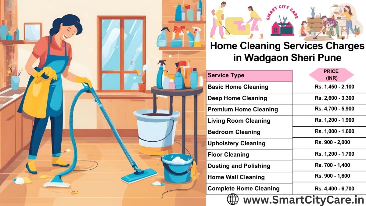 Home Cleaning Charges list in Wadgaon Sheri, Pune