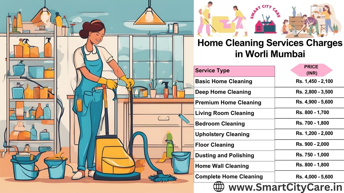 Home Cleaning Charges list in Worli, Mumbai