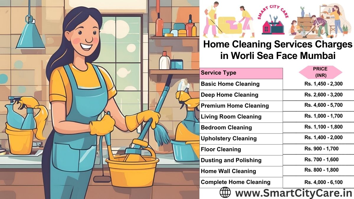 Home Cleaning Charges list in Worli Sea Face, Mumbai