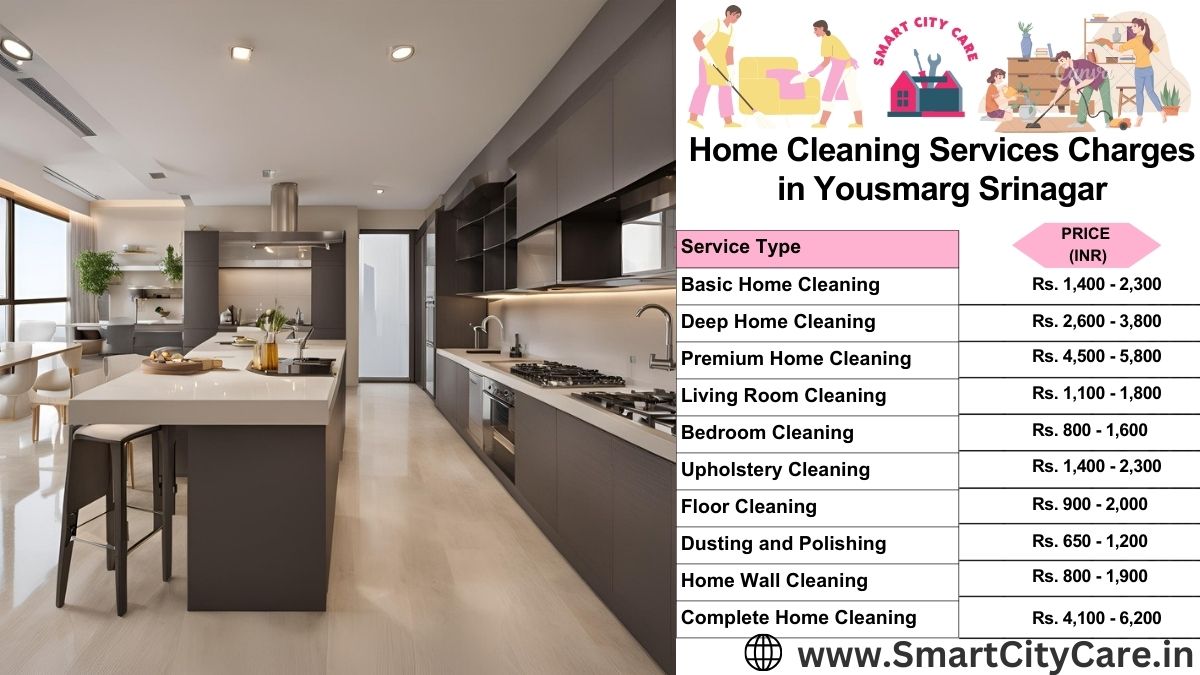 Home Cleaning Charges list in Yousmarg, Srinagar