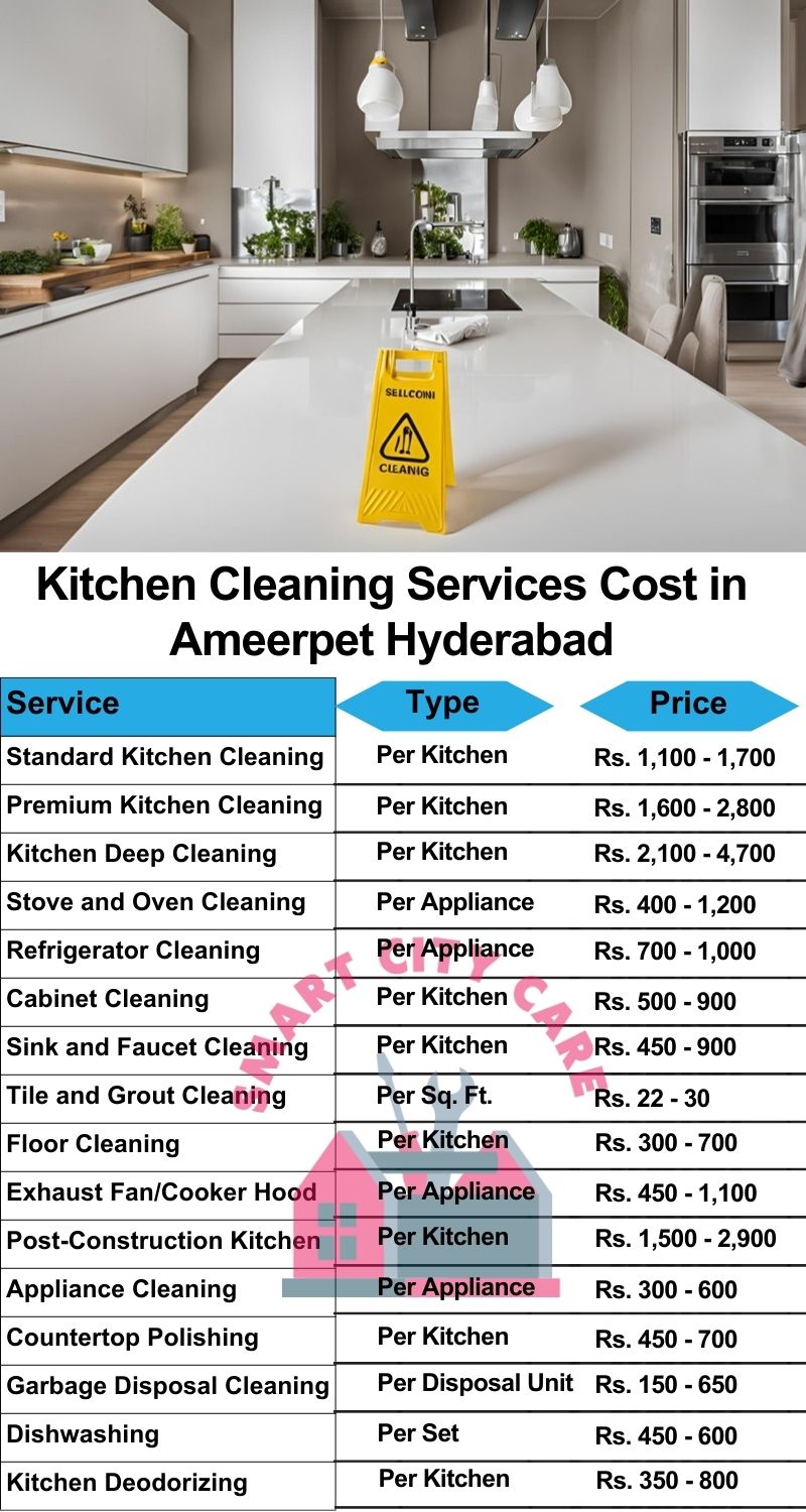 Kitchen cleaning services Ameerpet, Hyderabad price list