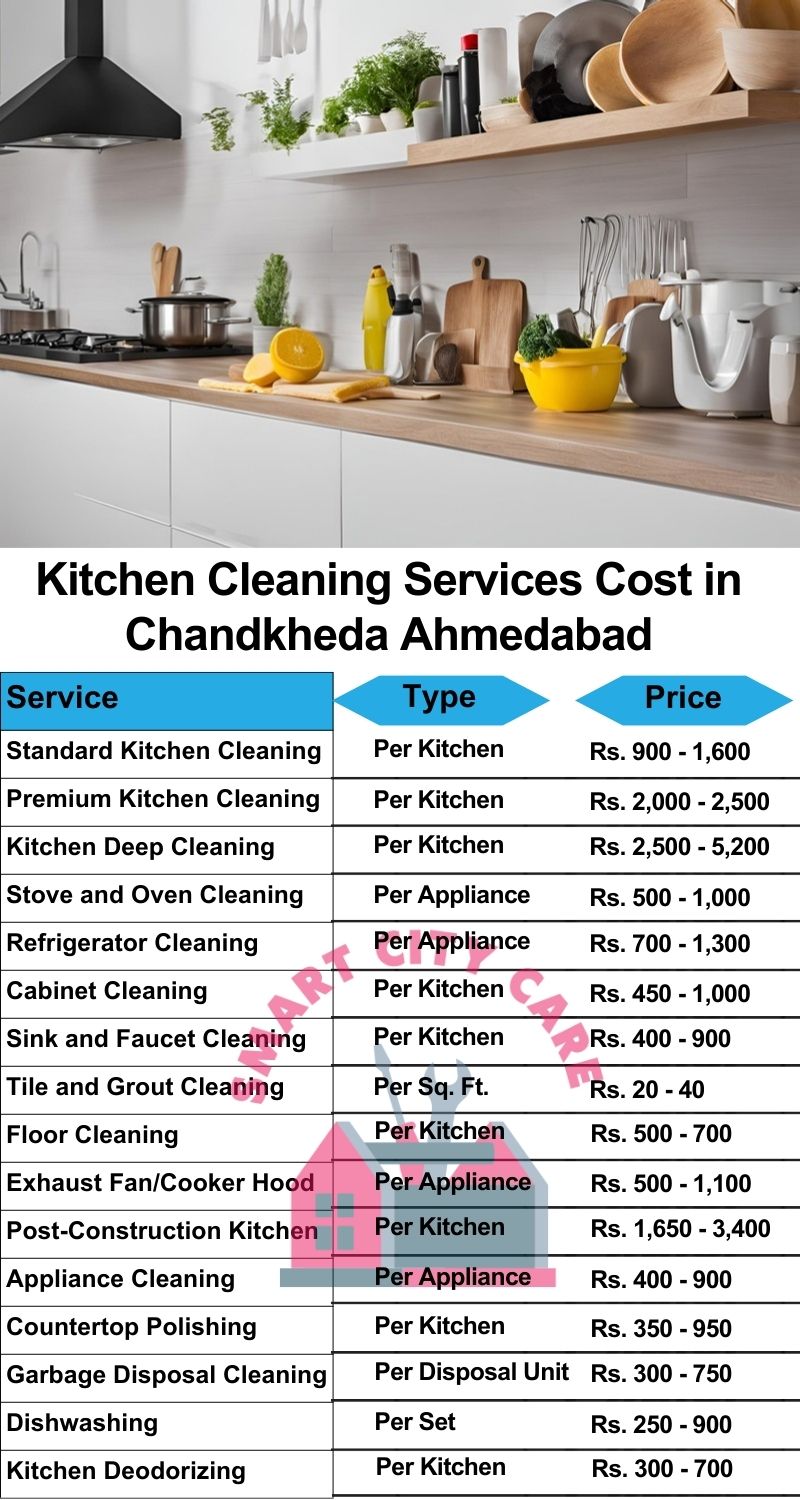 Kitchen cleaning services Chandkheda, Ahmedabad price list