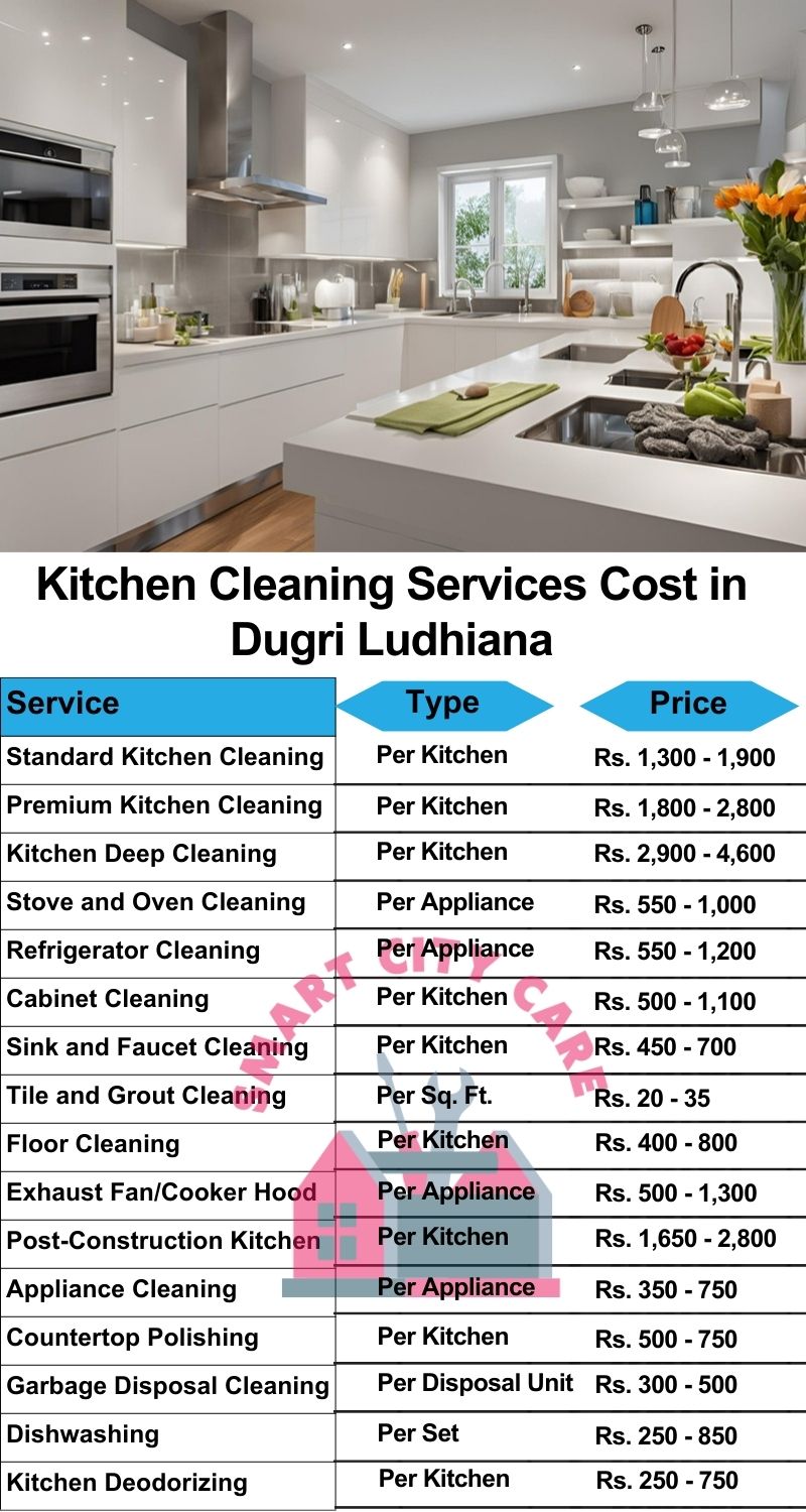 Kitchen cleaning services Dugri, Ludhiana price list