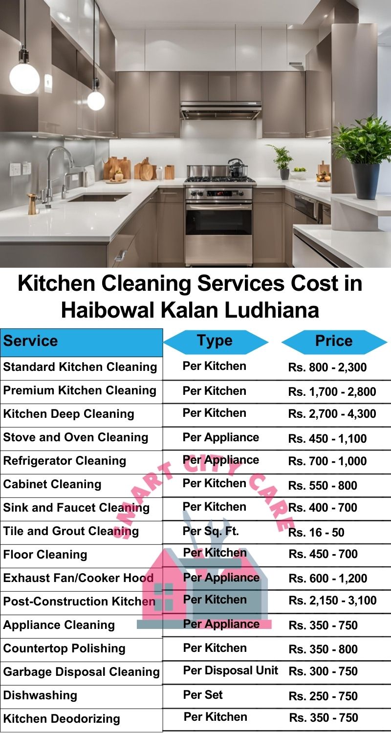 Kitchen cleaning services Haibowal Kalan, Ludhiana price list