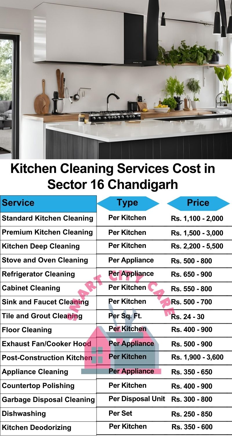 Kitchen cleaning services Sector 16, Chandigarh price list