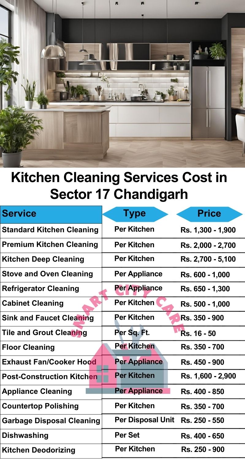 Kitchen cleaning services Sector 17, Chandigarh price list