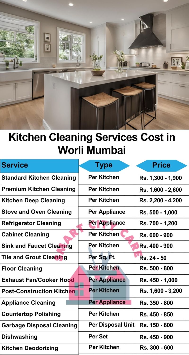 Kitchen cleaning services Worli, Mumbai price list