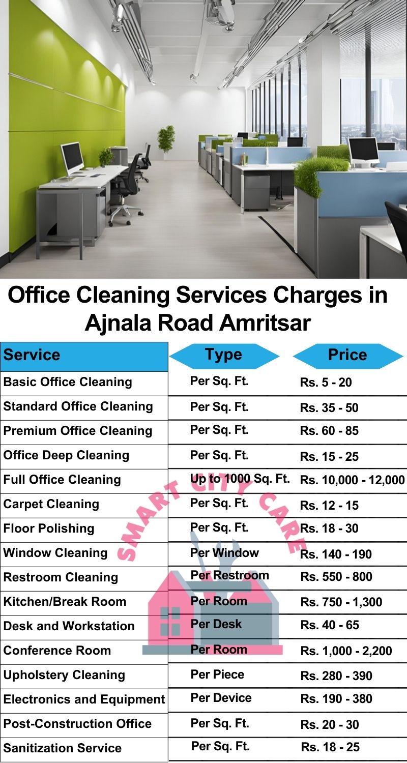 Office cleaning services Ajnala Road, Amritsar price list