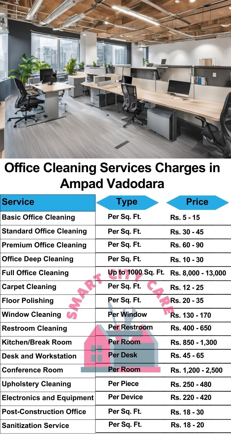 Office cleaning services Ampad, Vadodara price list