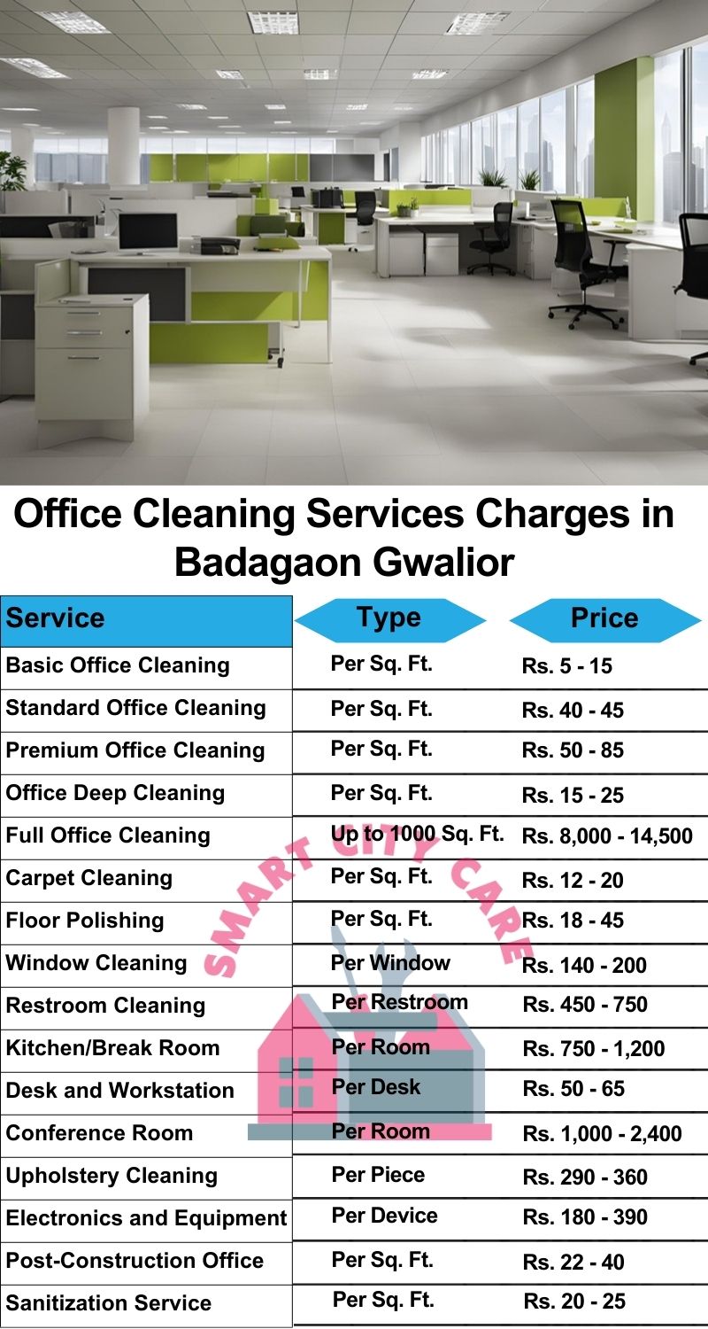 Office cleaning services Badagaon, Gwalior price list