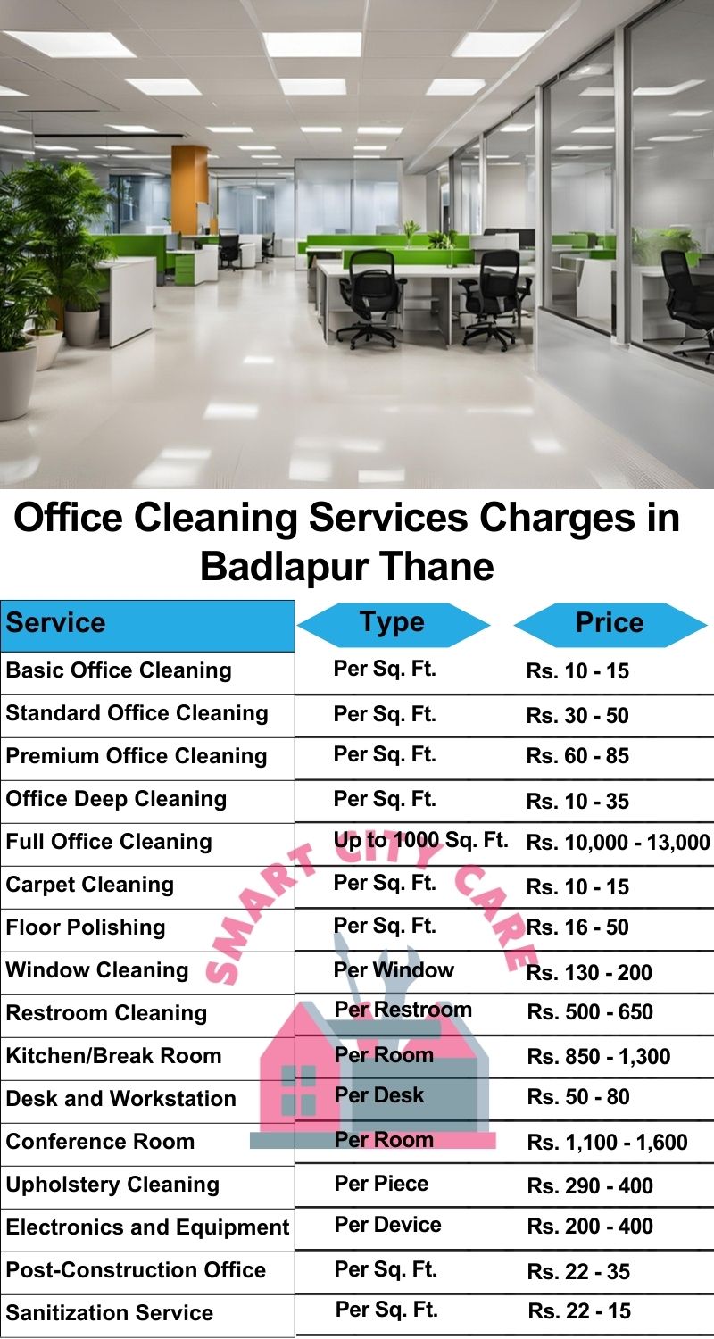 Office cleaning services Badlapur, Thane price list