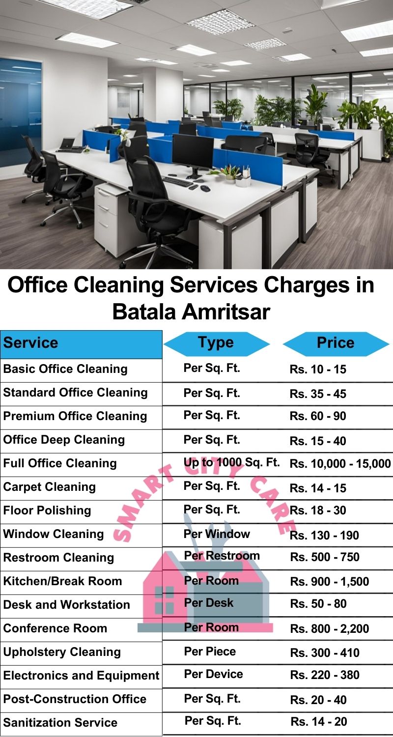 Office cleaning services Batala, Amritsar price list