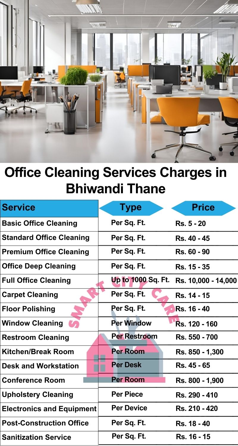 Office cleaning services Bhiwandi, Thane price list