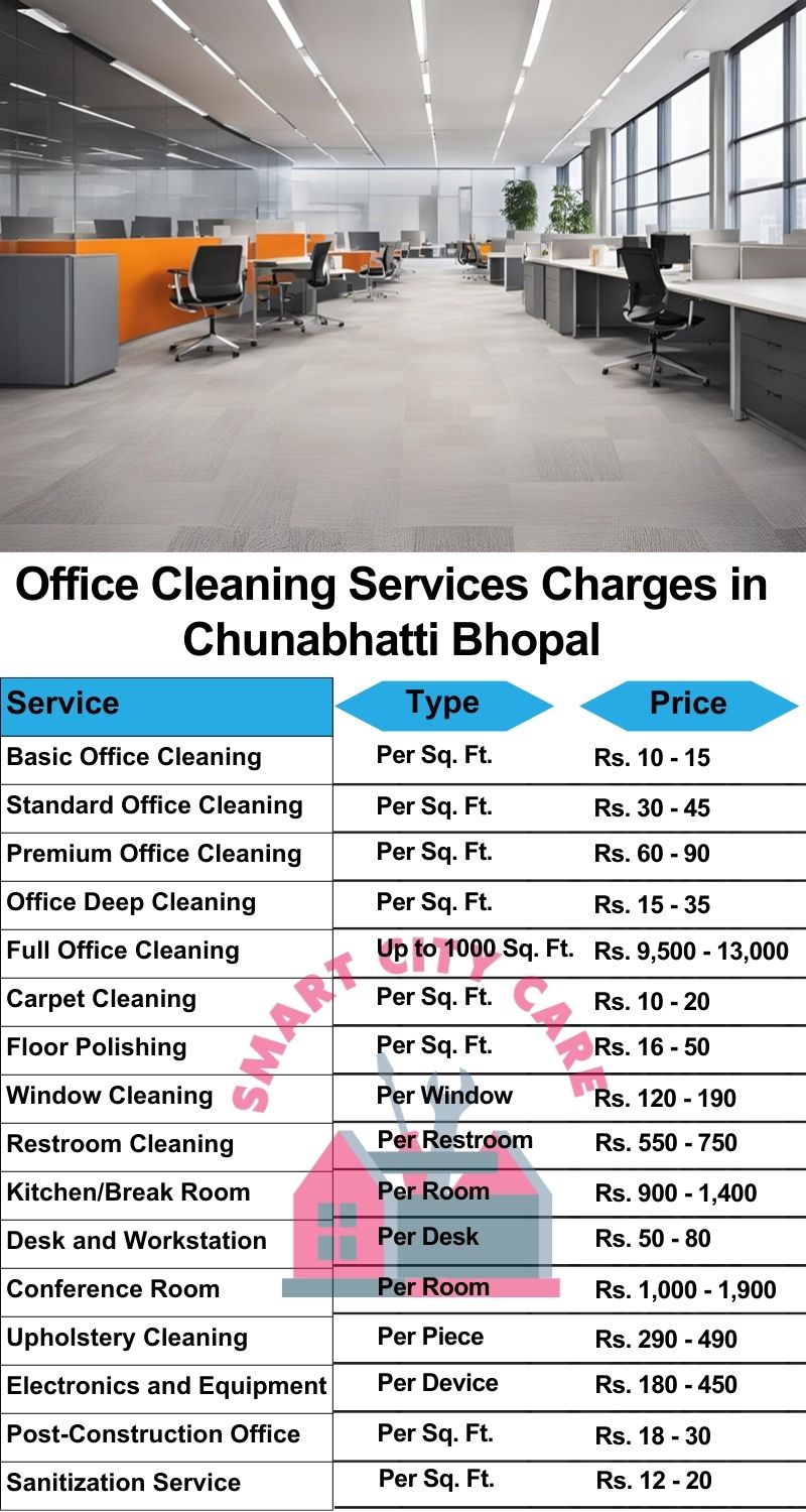 Office cleaning services Chunabhatti, Bhopal price list