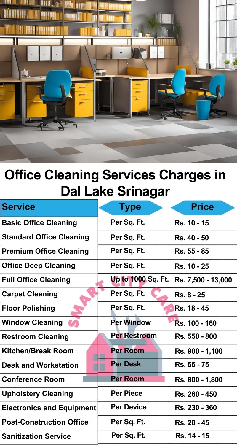 Office cleaning services Dal Lake, Srinagar price list