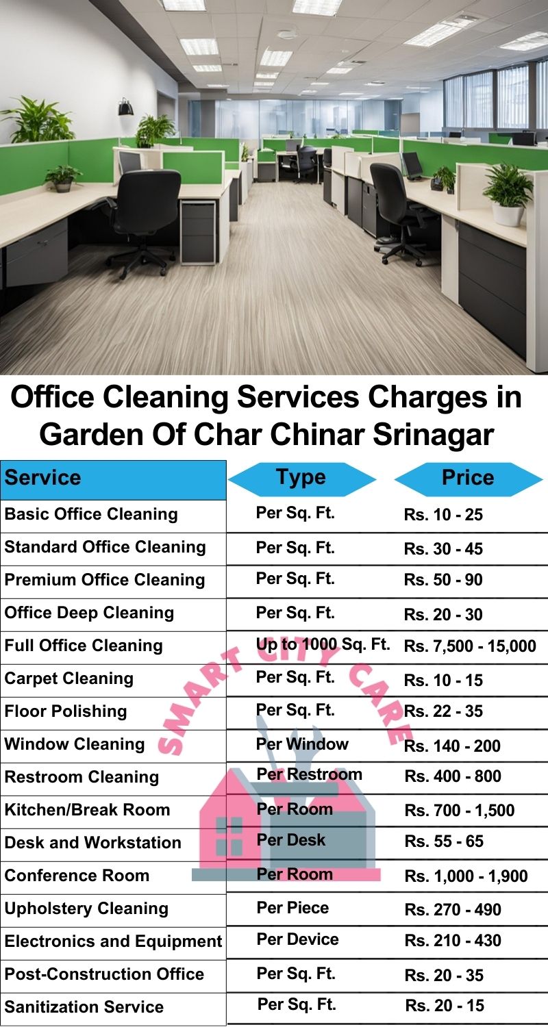 Office cleaning services Garden Of Char Chinar, Srinagar price list