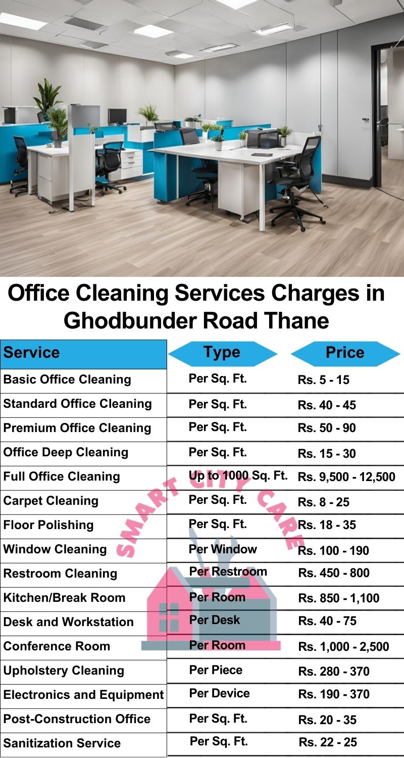 Office cleaning services Ghodbunder Road, Thane price list