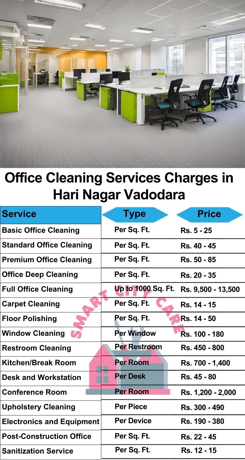 Office cleaning services Hari Nagar, Vadodara price list